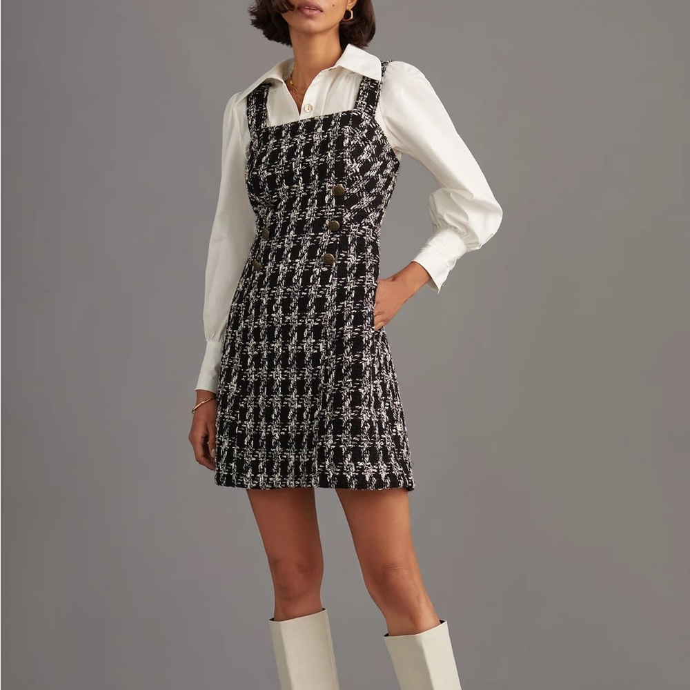 Anthropologie Maeve Tweed Mini Dress Contemporary Minimalist Coquette 20 Plus